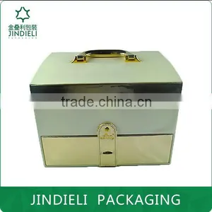 Leather Cosmetic Storage Box With Drawer Design thumbnail-2