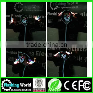 Hot Selling Custom Fashionable Ladies Round Neck Black Cotton Hot Selling Ghost Rider Party Mask thumbnail-2