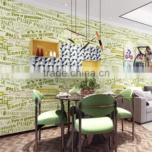 English Letter American Design Decorative Wallpaper for Bar thumbnail-3