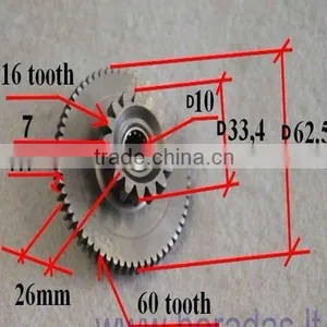 China Kingruth 16/60 Teeth ATV Starter Tooth Wheel thumbnail-1