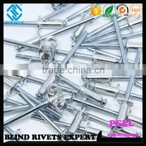 HOT SELLING OPEN END MANUFACTURER BUTTON HEAD ALUMINUM PEEL TYPE RIVETS thumbnail-3