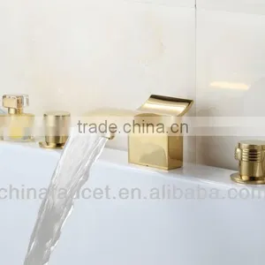 3 Pcs Set Bathtub Golden Faucet Q30113G thumbnail-1