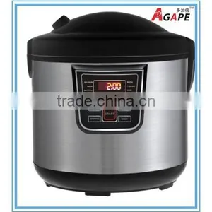 7L ROUND RICE COOKER WITH 10 OR 20 PROGRAMS LED DISPLAY, BIGGEST CAPACITY, SILVER BLACK thumbnail-1