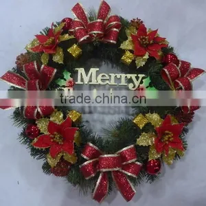 New Arriving Handmade Green Decorated X-mas Wreath,decorative Christmas Wreath thumbnail-1
