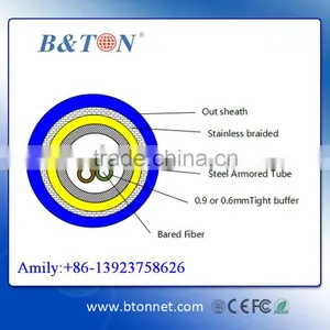 4 Core Multimode/SM Distribution Anti-rodent Armored Indoor Fiber Optic Cable thumbnail-1