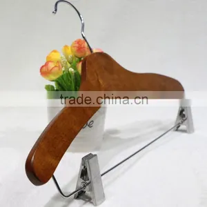 Durable Elegant Wooden Clothes Hanger With Metal Clips thumbnail-2