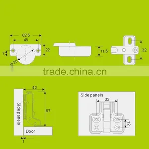 Stainless Steel Half-overlay Cabinet Soft Closing Hydraulic Conceal Hinges(HH1512) thumbnail-6