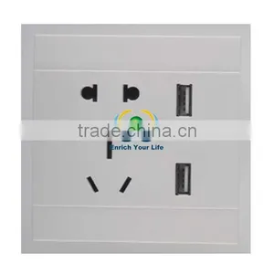 Universal All-powerful USB Wall Socket Dual USB Night Light Touch Switch thumbnail-1