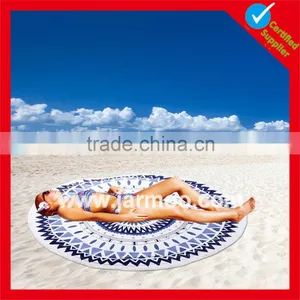 Inexpensive Custom Design Hot Sell Cotton Round Beach Towel Supplier's Choice thumbnail-2