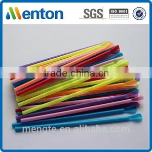 Chinese Customised Colored Hard Plastic Spoon Straws thumbnail-1