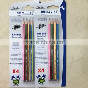 7" Standard Size Soft Wood Triangular Shape Color Striped HB Pencil Set in Blister Card thumbnail-2