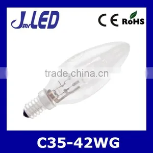 42W CE ROHS Glass Body Halogen C35 Bulb E14 thumbnail-1