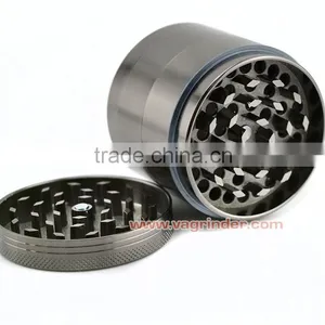 Premium Herb Grinder - 4 Piece With Pollen Catcher - Travel Bag & Cleaning Brush - Tobacco Grinder - Spice Grinder (Gunmetal) thumbnail-1