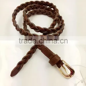 Women's pu Braided Belt 1.0cm thumbnail-1