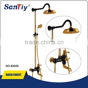Black and Gold Exposed Rain Shower Combination 82026 thumbnail-1