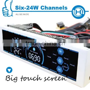 Computer Fan Con-100L 6 Chatroller Fan Speed Controller Gaming Fan 5.25 Touch LCD Display Liquid Cooler Pump Control thumbnail-1