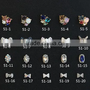 Opaque Stone Pearl Bow Design Fantasy Nail Jewelry thumbnail-1