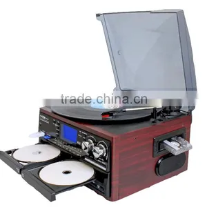 Rain Lane Double CD Player Electric Gramophone and Cassette Encoding Vinyl Player thumbnail-2