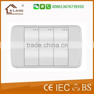PC Material White Color 3 Gang 1 Way Electric Wall Power Switch thumbnail-1