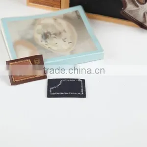 Fashion Design Garment Accessories Leather Label Embossed PU Leather Patch For Clothes thumbnail-1