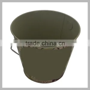 Round With Handle Water Tin Boxes/Package Box Item Customized Printing Colorful Flower Metal Tin Bucket With Handle thumbnail-1