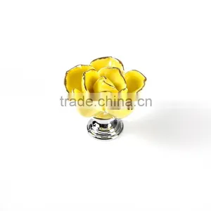 Guangdong Factory Excellent White Ceramic Flower Rose Drawer Pulls thumbnail-2