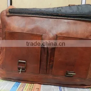Real Goat Leather Vintage Style Weekend Bags/leather Travel Bags/luggage Bags thumbnail-4