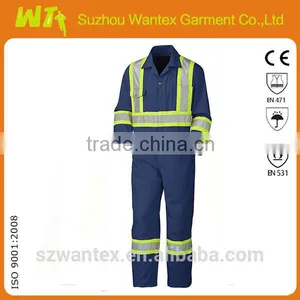 Hot Sale Cheap Bulk Cotton-polyester Winter Warmer Working Reflection Coverall thumbnail-1