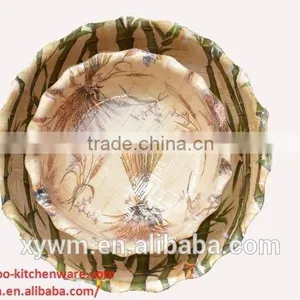 Best Color Economic Fruit Salad Wave Rim Wooden Bowl ,Handmade Woven Snack Bowl thumbnail-2
