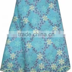 African Organza Lace With Sequins Embroidery CL8128-1blue thumbnail-1