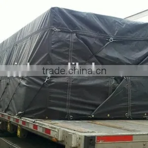 18 oz Black Pvc Machine Tarps With D-rings 27' x 16' thumbnail-1