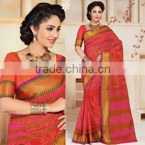Blue Cotton Silk Saree thumbnail-4