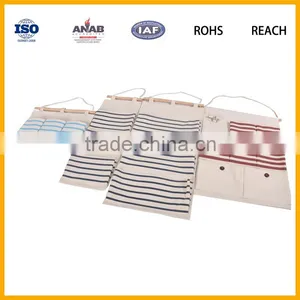 High Quality Low Price 100% Cotton Canvas Hanging Bag Storage Bag Wall Organizer thumbnail-5