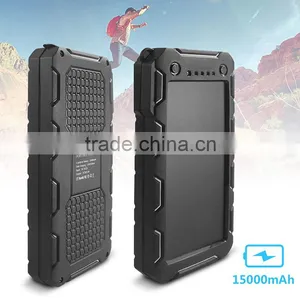 Waterproof 15000mah Universal Solar Power Bank Cell Phone Charger 5v 2a for Laptop thumbnail-1