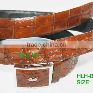 Brown Alligator Leather Belt thumbnail-1