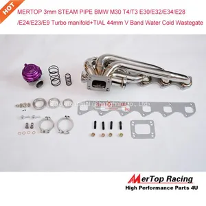 Mertop 3mm Schedule 40 Manifold for M30 T4/T3 Turbo E30/E32/E34/E28/E24/E23/E9+MVR44 44mm V-Band Water Cold Wastegate thumbnail-1