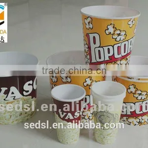 PP Popcorn Bucket Customer Design Plastic Cheap Popcorn Box, Popcorn Can thumbnail-2