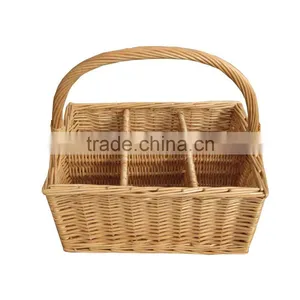 6 Bottle Wicker Wine Carrier Basket Wholesale thumbnail-2