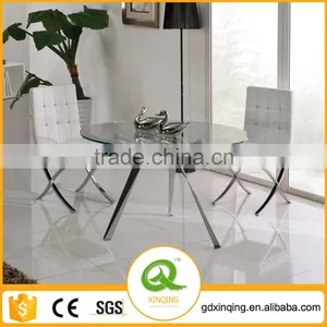 TH323 Cheap Dining Table and Chairs Glass Top Round Dining Table and Chairs thumbnail-1