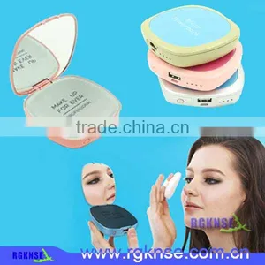 Make up Mirror Power Bank 4000mah Portable Power Bank With Mirror for Ladies thumbnail-1