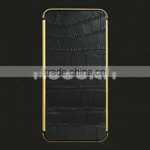 Luxury Crocodile Leather Real 24k Gold Housing, Gold Plated Housing for IPhone 6S 6Plus thumbnail-2