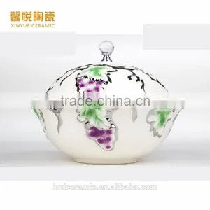 New Style China Ceramic Electroplating Soup Bowl With Lid thumbnail-3