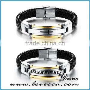 Leather Jewelry Wholesale Mens Black Wrap Leather Bracelet thumbnail-5
