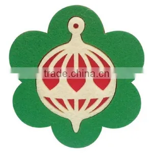 2017 Christmas Bell Felt Coaster Table Decoration Made in China thumbnail-1