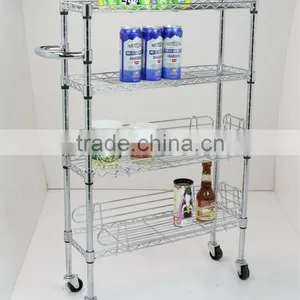 4 Tiers Kitchen Trolley With Shelf Ledges thumbnail-1