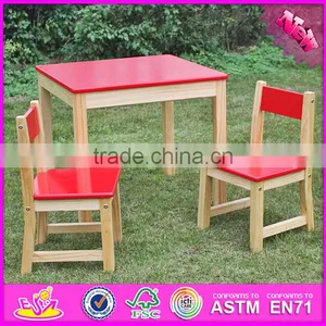 2016 New Design Home / School / Kindergarten Red Solid Wooden Toddler Table and Chairs W08G134 thumbnail-2