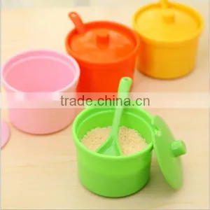 OEM Creative Home Kitchen Plastic 4 Color Spice Box With Plastic Spoons Seasoning Box Supplier In ShenZhen thumbnail-1
