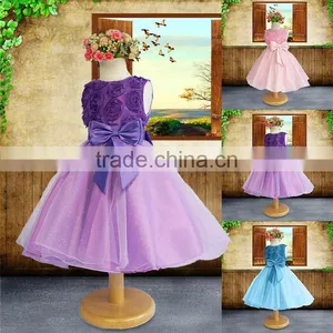 2015 Summer New 2-13Y Girls Fashion Flowers Wedding Baby Princess Dress Kids Children High Quality Long Vestidos. Free Shipping thumbnail-1