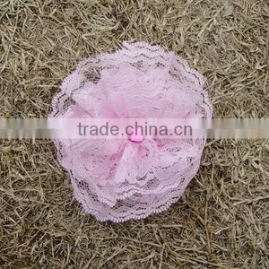 Fancy Pink Flower Lace Artificial Vintage Lace Flowers Handmade thumbnail-1