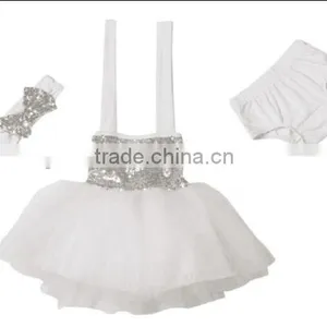 2016 China Low Price Wholesale Baby Sequin Romper Tutu Set With Headband and Skirt for Dancing thumbnail-1
